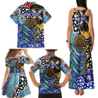 Personalised Bulldogs NRL Celebrating 50 Years of Naidoc Family Matching Tank Maxi Dress and Hawaiian Shirt NAIDOC Week 2025 Aboriginal