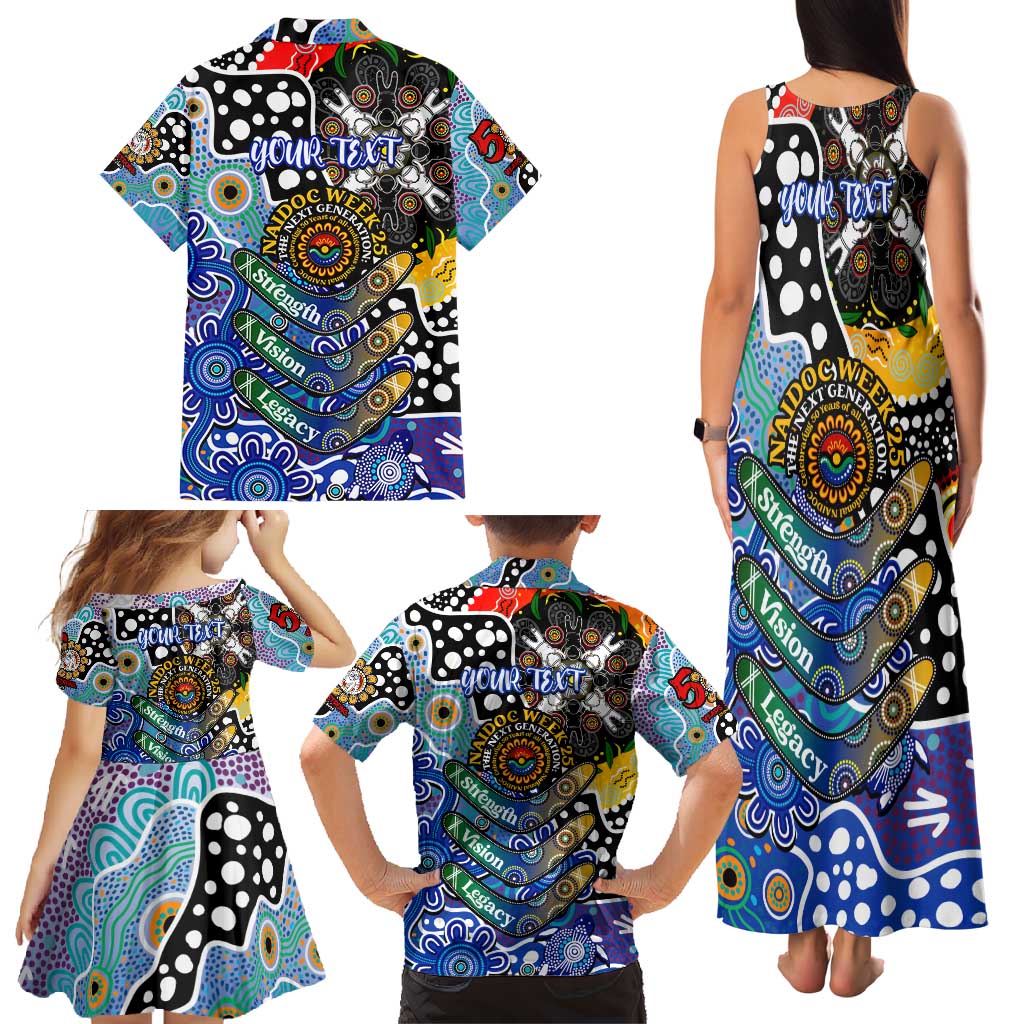 Personalised Bulldogs NRL Celebrating 50 Years of Naidoc Family Matching Tank Maxi Dress and Hawaiian Shirt NAIDOC Week 2025 Aboriginal