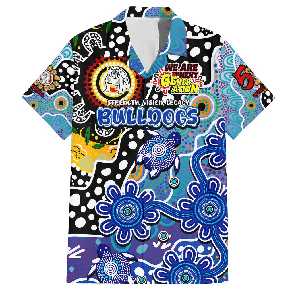 Personalised Bulldogs NRL Celebrating 50 Years of Naidoc Family Matching Tank Maxi Dress and Hawaiian Shirt NAIDOC Week 2025 Aboriginal