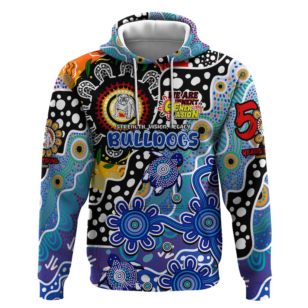 Personalised Bulldogs NRL Celebrating 50 Years of Naidoc Hoodie NAIDOC Week 2025 Aboriginal