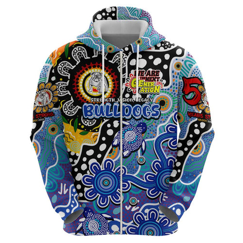 Personalised Bulldogs NRL Celebrating 50 Years of Naidoc Hoodie NAIDOC Week 2025 Aboriginal