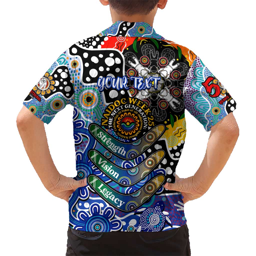Personalised Bulldogs NRL Celebrating 50 Years of Naidoc Kid Hawaiian Shirt NAIDOC Week 2025 Aboriginal