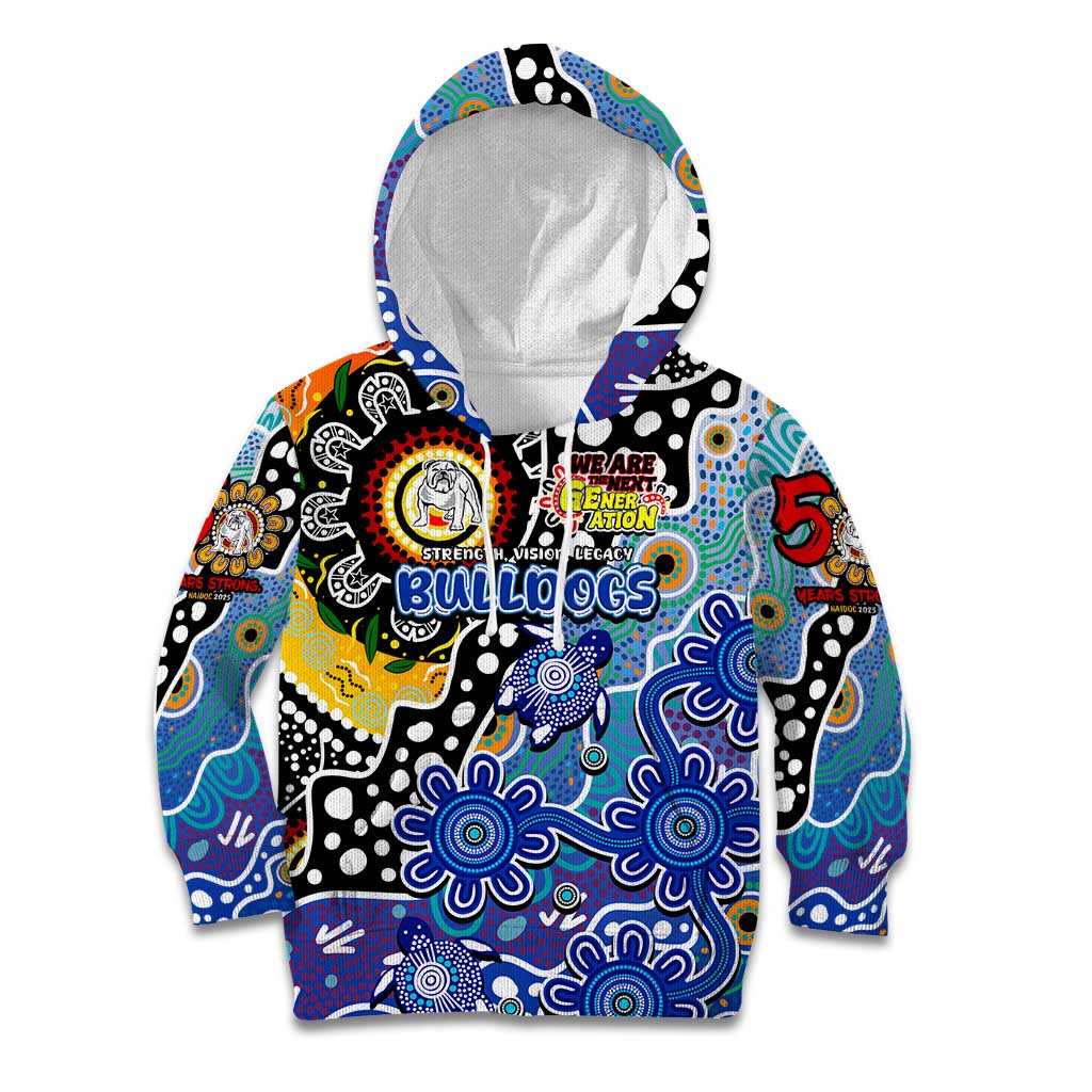 Personalised Bulldogs NRL Celebrating 50 Years of Naidoc Kid Hoodie NAIDOC Week 2025 Aboriginal