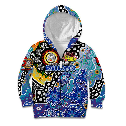 Personalised Bulldogs NRL Celebrating 50 Years of Naidoc Kid Hoodie NAIDOC Week 2025 Aboriginal
