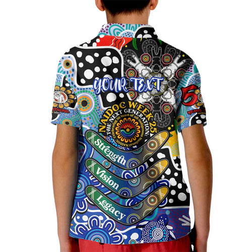Personalised Bulldogs NRL Celebrating 50 Years of Naidoc Kid Polo Shirt NAIDOC Week 2025 Aboriginal
