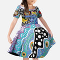 Personalised Bulldogs NRL Celebrating 50 Years of Naidoc Kid Short Sleeve Dress NAIDOC Week 2025 Aboriginal
