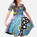 Personalised Bulldogs NRL Celebrating 50 Years of Naidoc Kid Short Sleeve Dress NAIDOC Week 2025 Aboriginal