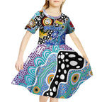 Personalised Bulldogs NRL Celebrating 50 Years of Naidoc Kid Short Sleeve Dress NAIDOC Week 2025 Aboriginal