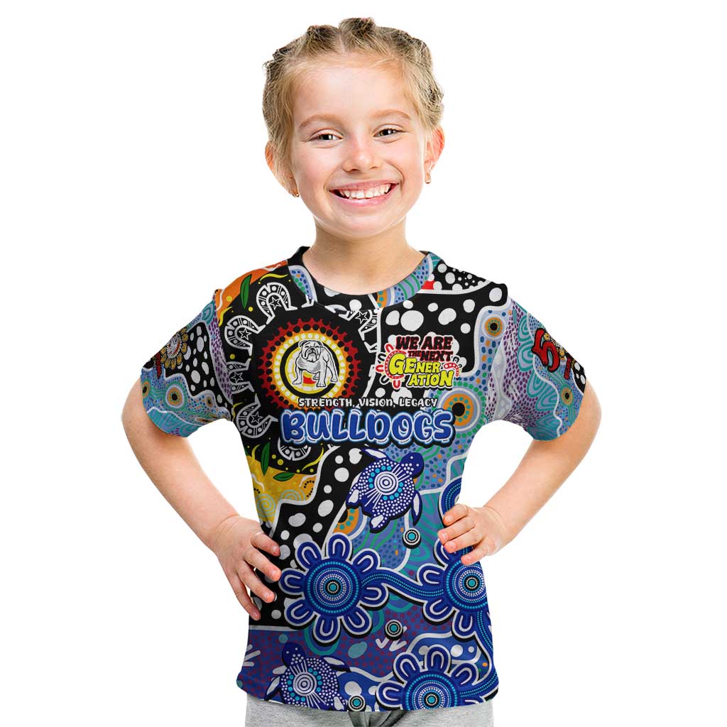 Personalised Bulldogs NRL Celebrating 50 Years of Naidoc Kid T Shirt NAIDOC Week 2025 Aboriginal