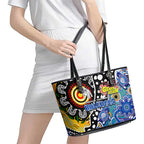 Bulldogs NRL Celebrating 50 Years of Naidoc Leather Tote Bag NAIDOC Week 2025 Aboriginal