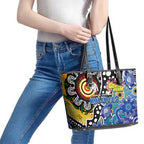 Bulldogs NRL Celebrating 50 Years of Naidoc Leather Tote Bag NAIDOC Week 2025 Aboriginal