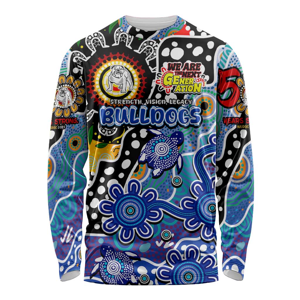 Personalised Bulldogs NRL Celebrating 50 Years of Naidoc Long Sleeve Shirt NAIDOC Week 2025 Aboriginal