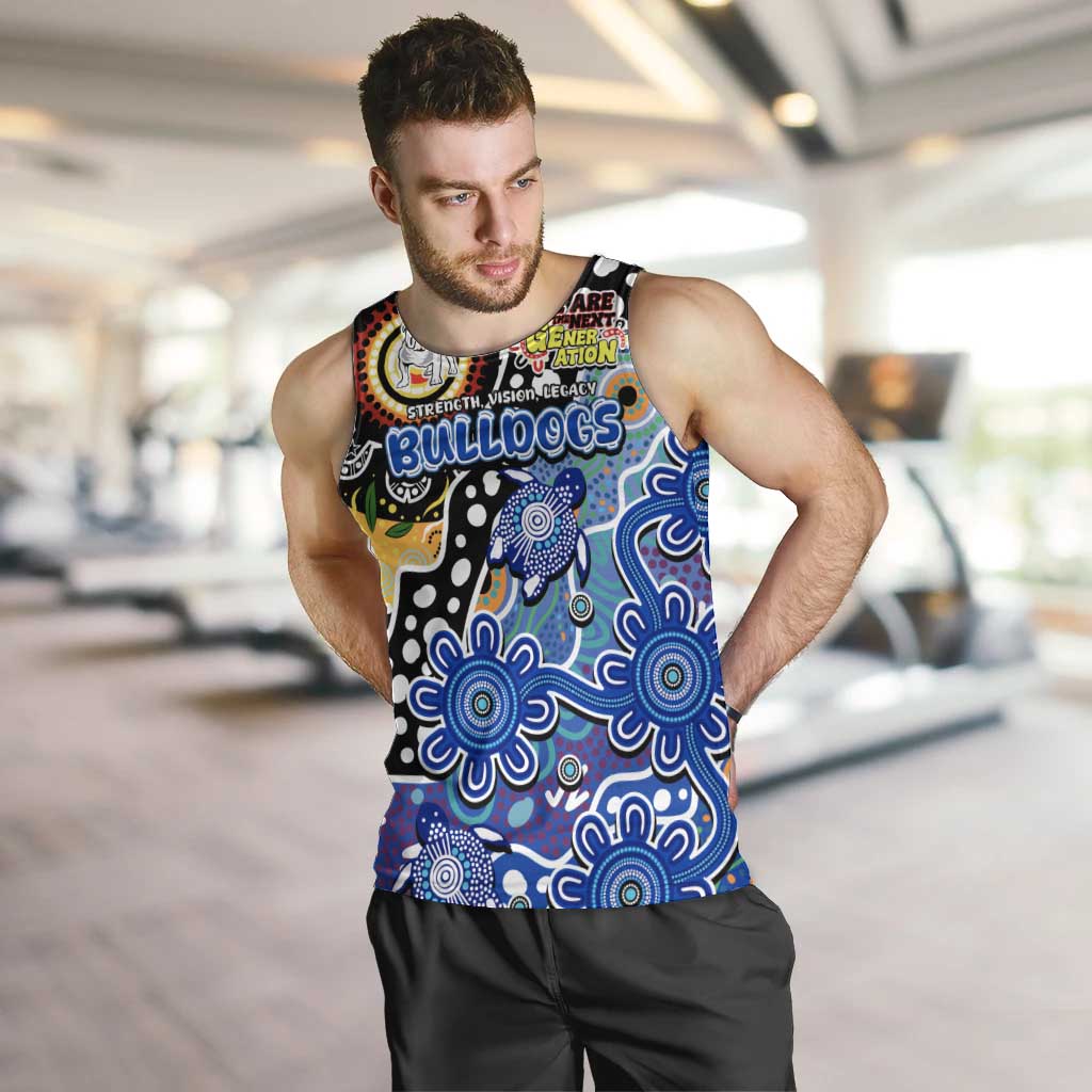 Personalised Bulldogs NRL Celebrating 50 Years of Naidoc Men Tank Top NAIDOC Week 2025 Aboriginal