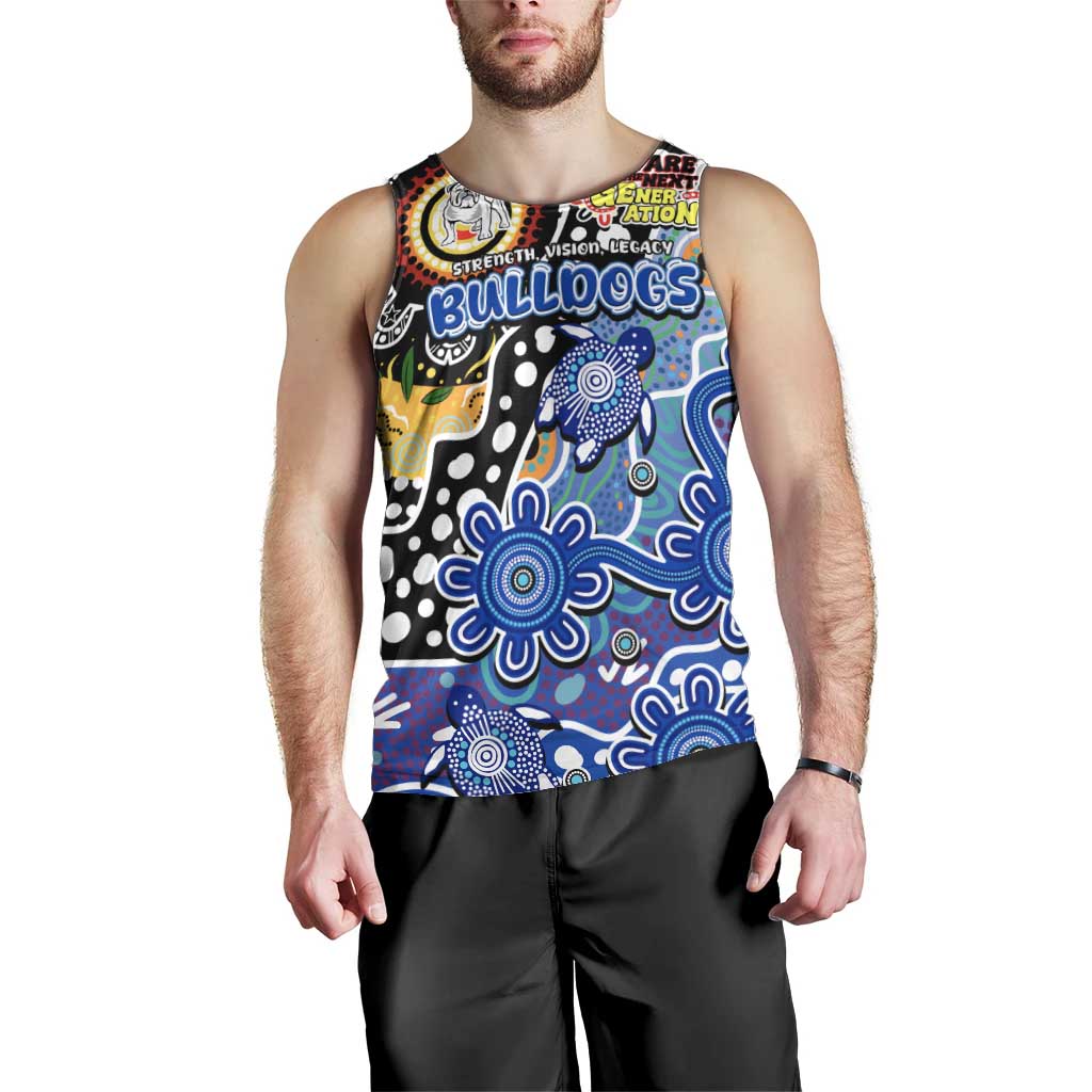 Personalised Bulldogs NRL Celebrating 50 Years of Naidoc Men Tank Top NAIDOC Week 2025 Aboriginal