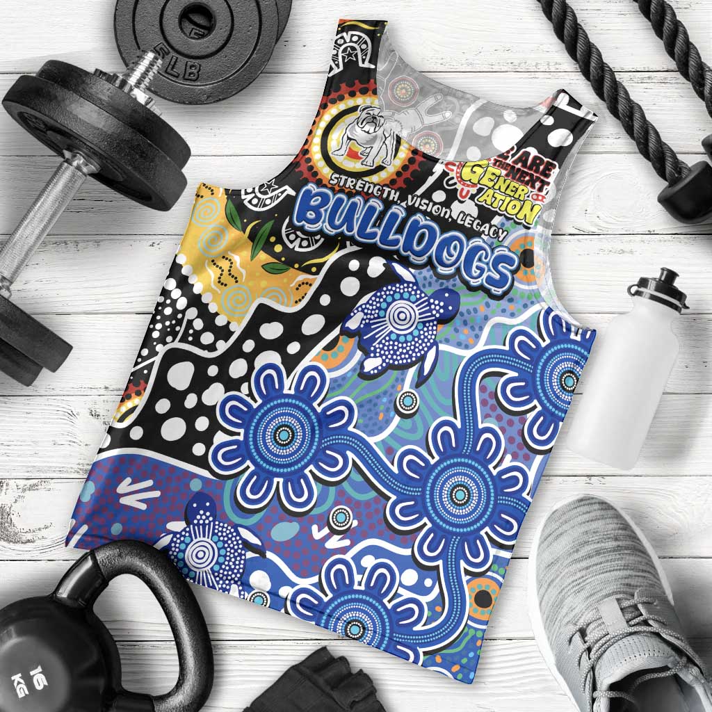 Personalised Bulldogs NRL Celebrating 50 Years of Naidoc Men Tank Top NAIDOC Week 2025 Aboriginal