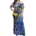 Personalised Bulldogs NRL Celebrating 50 Years of Naidoc Off Shoulder Maxi Dress NAIDOC Week 2025 Aboriginal