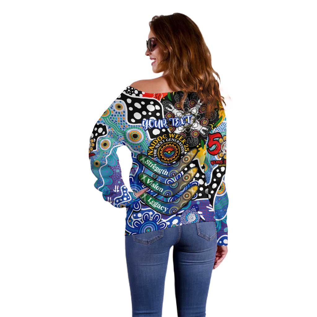 Personalised Bulldogs NRL Celebrating 50 Years of Naidoc Off Shoulder Sweater NAIDOC Week 2025 Aboriginal