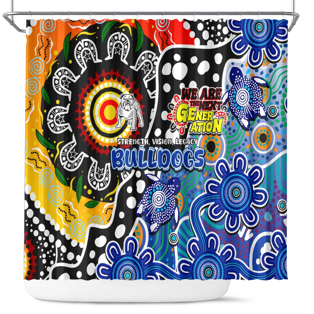 Bulldogs NRL Celebrating 50 Years of Naidoc Shower Curtain NAIDOC Week 2025 Aboriginal