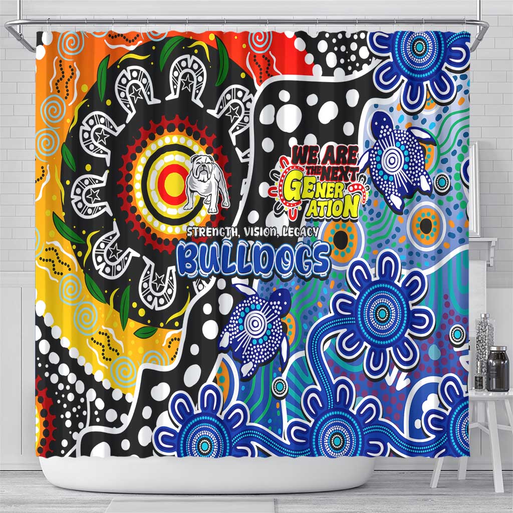 Bulldogs NRL Celebrating 50 Years of Naidoc Shower Curtain NAIDOC Week 2025 Aboriginal
