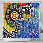 Bulldogs NRL Celebrating 50 Years of Naidoc Shower Curtain NAIDOC Week 2025 Aboriginal