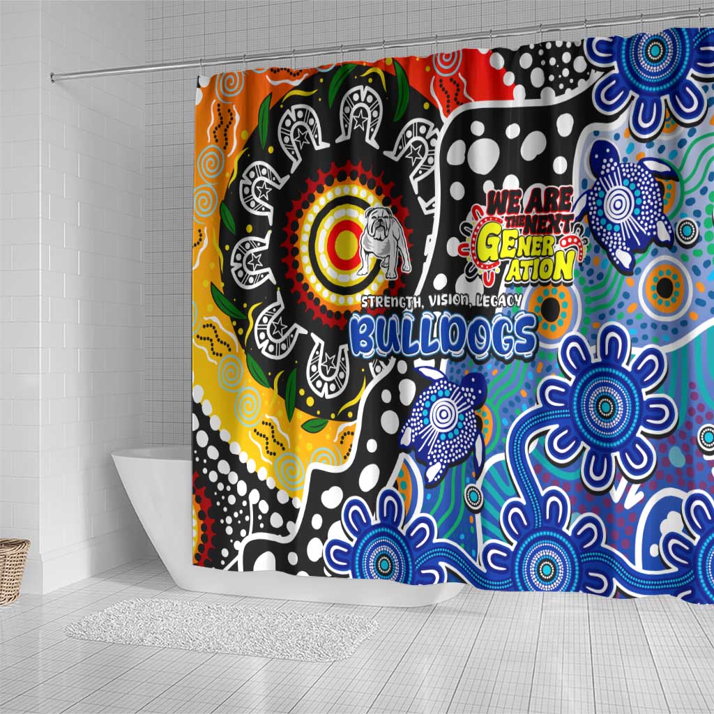 Bulldogs NRL Celebrating 50 Years of Naidoc Shower Curtain NAIDOC Week 2025 Aboriginal