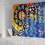 Bulldogs NRL Celebrating 50 Years of Naidoc Shower Curtain NAIDOC Week 2025 Aboriginal
