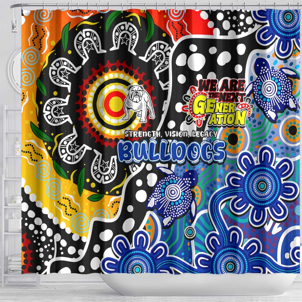 Bulldogs NRL Celebrating 50 Years of Naidoc Shower Curtain NAIDOC Week 2025 Aboriginal