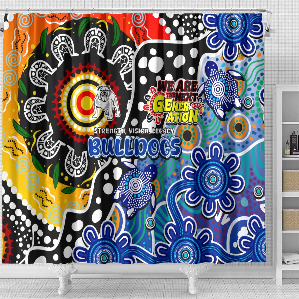 Bulldogs NRL Celebrating 50 Years of Naidoc Shower Curtain NAIDOC Week 2025 Aboriginal