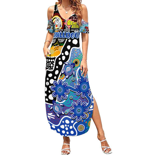 Personalised Bulldogs NRL Celebrating 50 Years of Naidoc Summer Maxi Dress NAIDOC Week 2025 Aboriginal