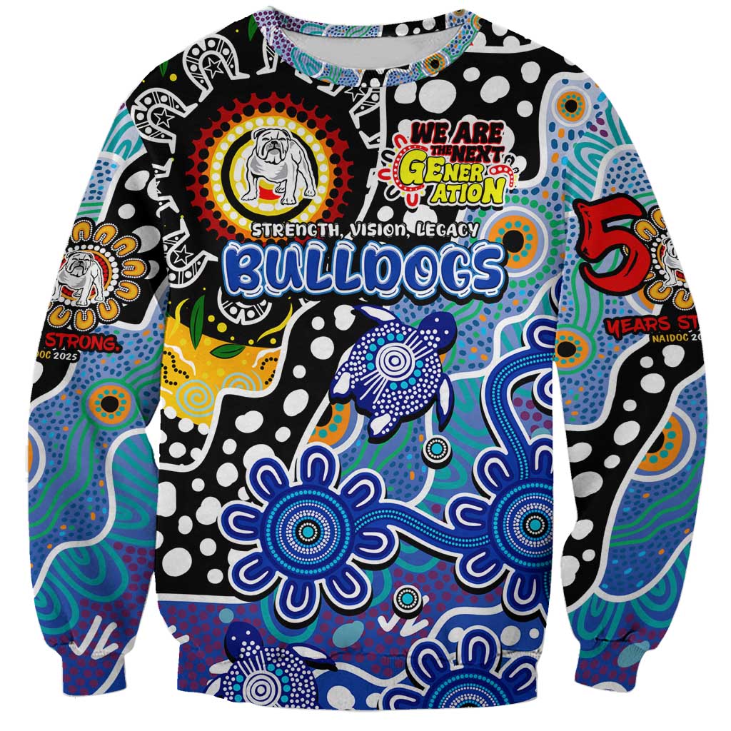 Personalised Bulldogs NRL Celebrating 50 Years of Naidoc Sweatshirt NAIDOC Week 2025 Aboriginal