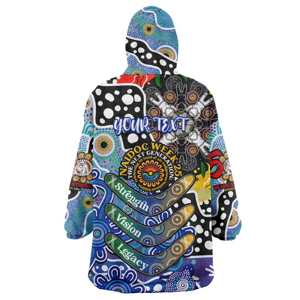 Personalised Bulldogs NRL Celebrating 50 Years of Naidoc Wearable Blanket Hoodie NAIDOC Week 2025 Aboriginal