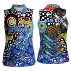 Personalised Bulldogs NRL Celebrating 50 Years of Naidoc Women Sleeveless Polo Shirt NAIDOC Week 2025 Aboriginal
