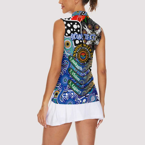Personalised Bulldogs NRL Celebrating 50 Years of Naidoc Women Sleeveless Polo Shirt NAIDOC Week 2025 Aboriginal