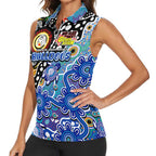 Personalised Bulldogs NRL Celebrating 50 Years of Naidoc Women Sleeveless Polo Shirt NAIDOC Week 2025 Aboriginal