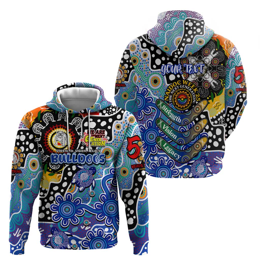 Personalised Bulldogs NRL Celebrating 50 Years of Naidoc Zip Hoodie NAIDOC Week 2025 Aboriginal