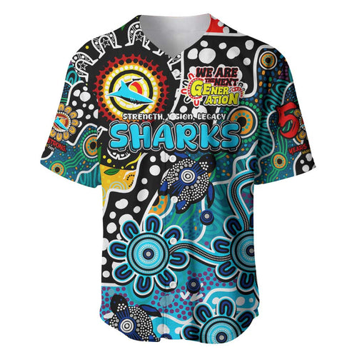Personalised Sharks NRL Celebrating 50 Years of Naidoc Baseball Jersey NAIDOC Week 2025 Aboriginal