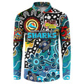 Personalised Sharks NRL Celebrating 50 Years of Naidoc Button Sweatshirt NAIDOC Week 2025 Aboriginal