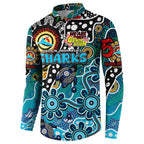 Personalised Sharks NRL Celebrating 50 Years of Naidoc Button Sweatshirt NAIDOC Week 2025 Aboriginal