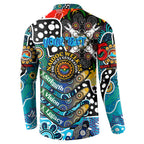 Personalised Sharks NRL Celebrating 50 Years of Naidoc Button Sweatshirt NAIDOC Week 2025 Aboriginal