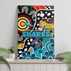 Sharks NRL Celebrating 50 Years of Naidoc Canvas Wall Art NAIDOC Week 2025 Aboriginal