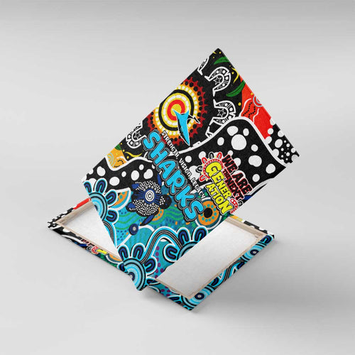 Sharks NRL Celebrating 50 Years of Naidoc Canvas Wall Art NAIDOC Week 2025 Aboriginal