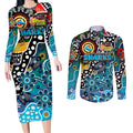 Personalised Sharks NRL Celebrating 50 Years of Naidoc Couples Matching Long Sleeve Bodycon Dress and Long Sleeve Button Shirt NAIDOC Week 2025 Aboriginal