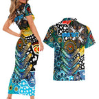 Personalised Sharks NRL Celebrating 50 Years of Naidoc Couples Matching Short Sleeve Bodycon Dress and Hawaiian Shirt NAIDOC Week 2025 Aboriginal