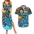 Personalised Sharks NRL Celebrating 50 Years of Naidoc Couples Matching Summer Maxi Dress and Hawaiian Shirt NAIDOC Week 2025 Aboriginal