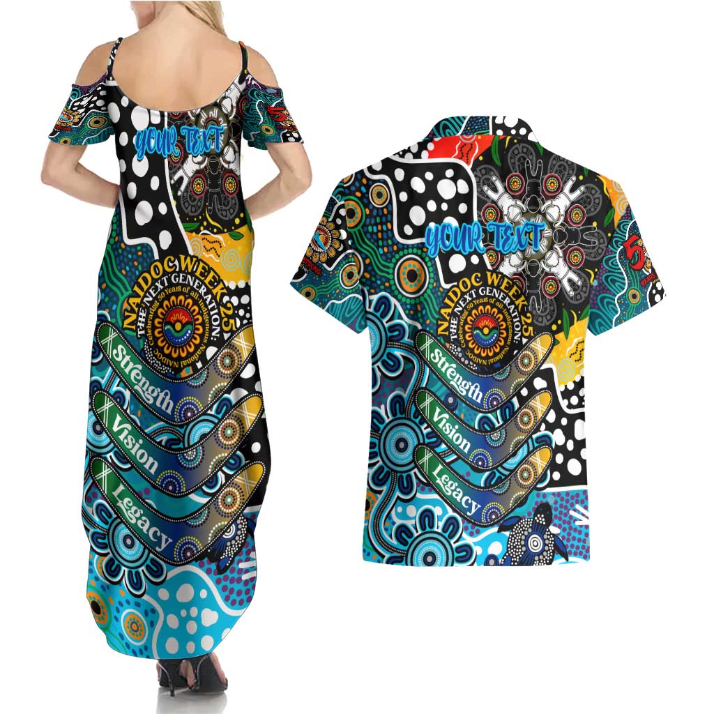 Personalised Sharks NRL Celebrating 50 Years of Naidoc Couples Matching Summer Maxi Dress and Hawaiian Shirt NAIDOC Week 2025 Aboriginal
