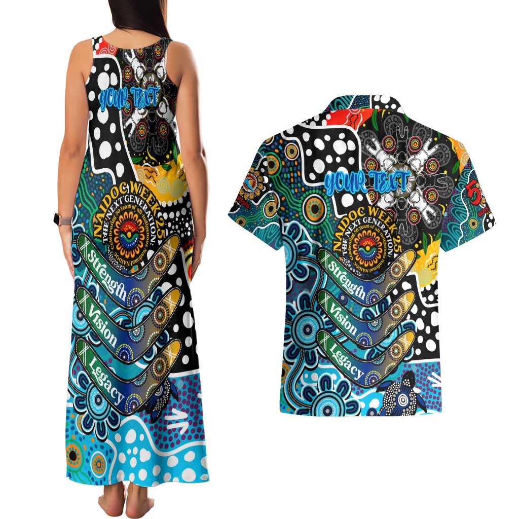 Personalised Sharks NRL Celebrating 50 Years of Naidoc Couples Matching Tank Maxi Dress and Hawaiian Shirt NAIDOC Week 2025 Aboriginal