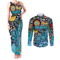 Personalised Sharks NRL Celebrating 50 Years of Naidoc Couples Matching Tank Maxi Dress and Long Sleeve Button Shirt NAIDOC Week 2025 Aboriginal