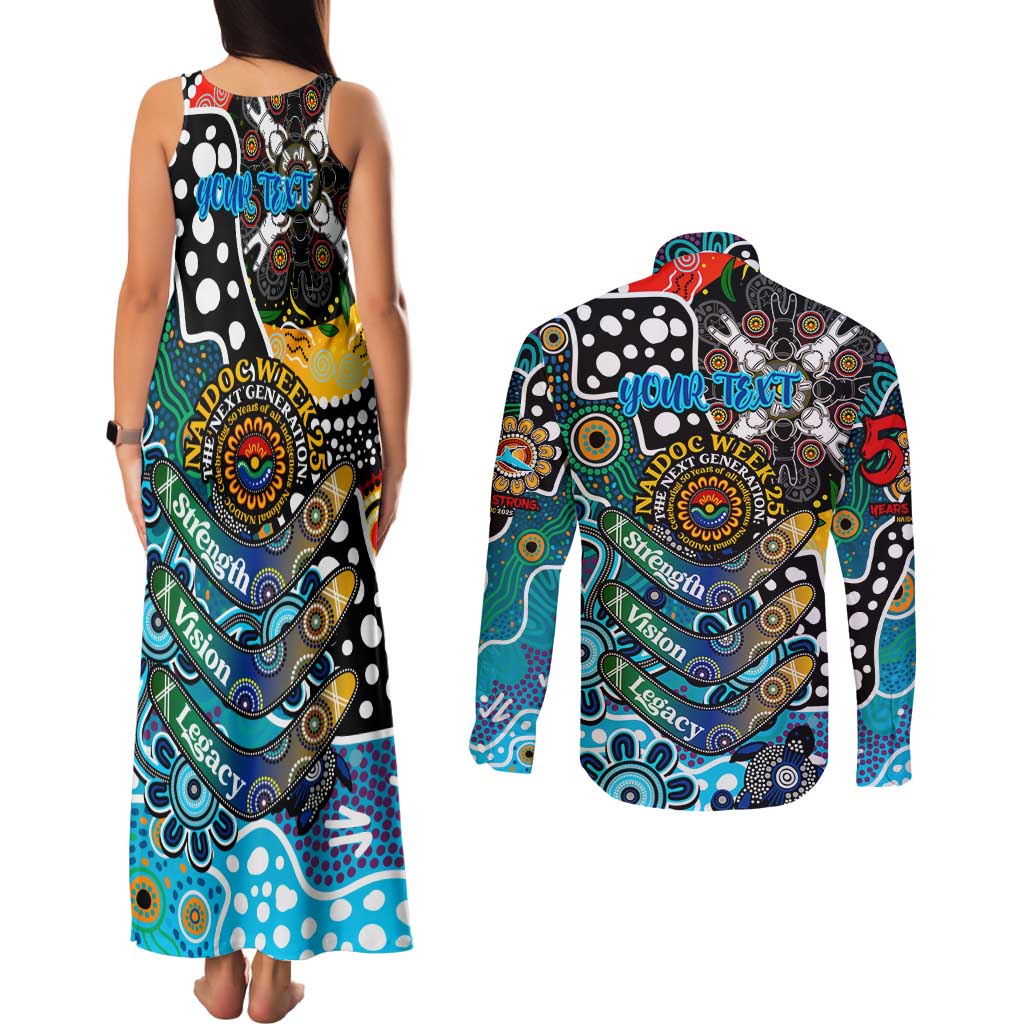 Personalised Sharks NRL Celebrating 50 Years of Naidoc Couples Matching Tank Maxi Dress and Long Sleeve Button Shirt NAIDOC Week 2025 Aboriginal