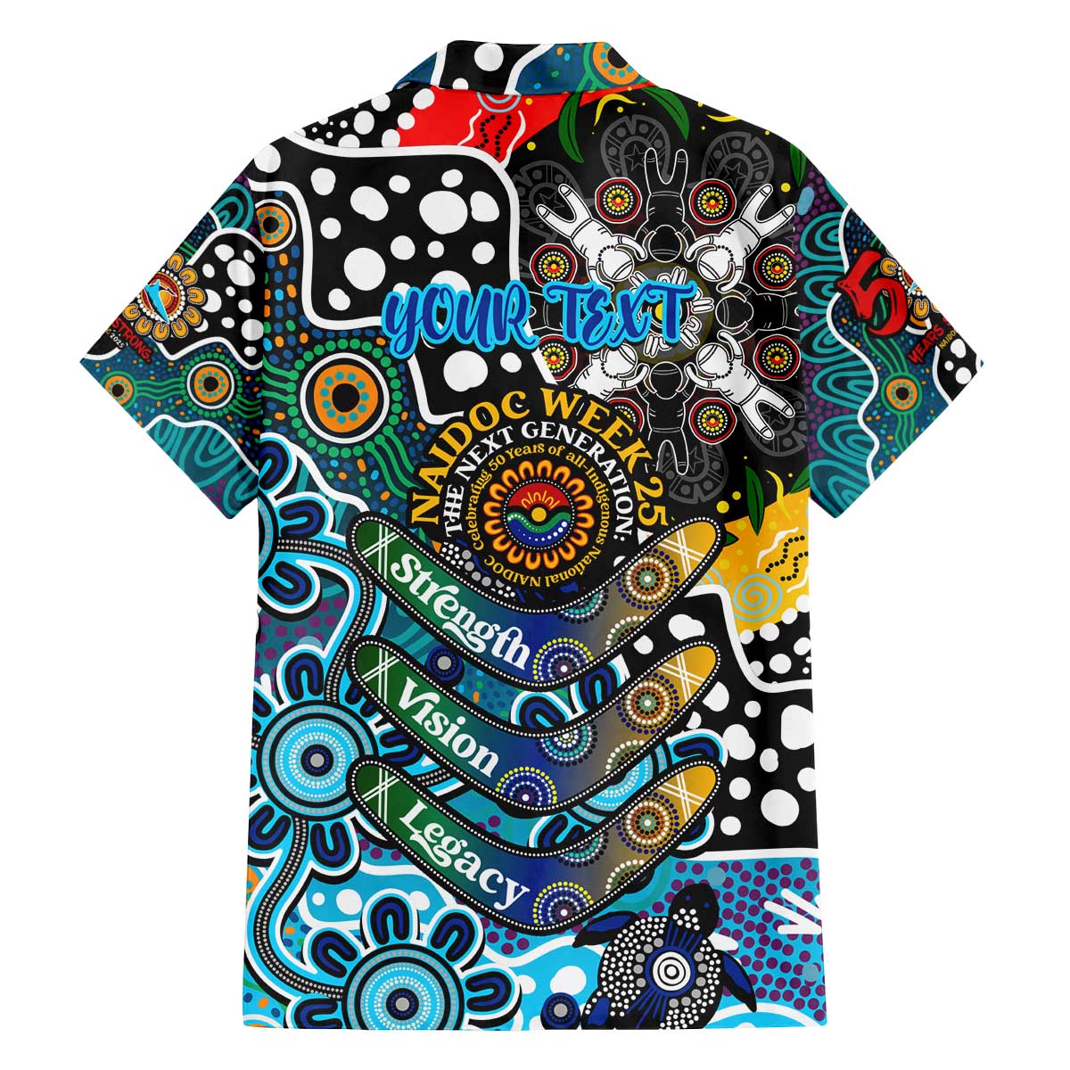 Personalised Sharks NRL Celebrating 50 Years of Naidoc Family Matching Off The Shoulder Long Sleeve Dress and Hawaiian Shirt NAIDOC Week 2025 Aboriginal