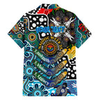 Personalised Sharks NRL Celebrating 50 Years of Naidoc Family Matching Off Shoulder Maxi Dress and Hawaiian Shirt NAIDOC Week 2025 Aboriginal